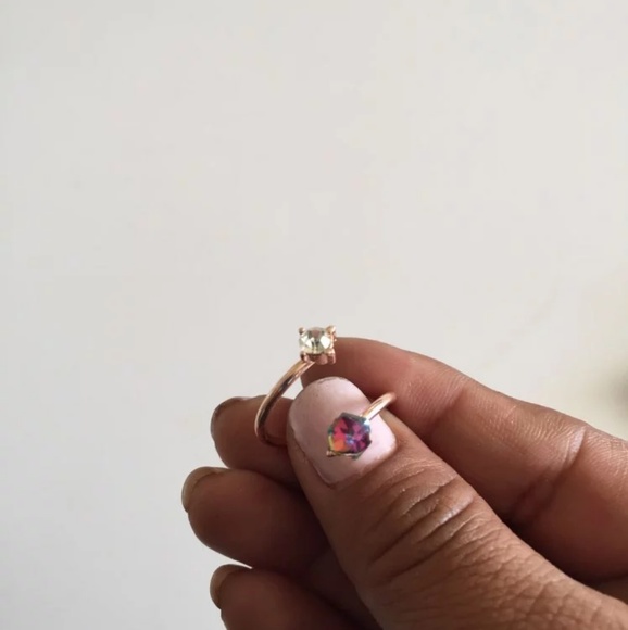 rose gold cubic zirconia cube ring - Picture 4 of 4